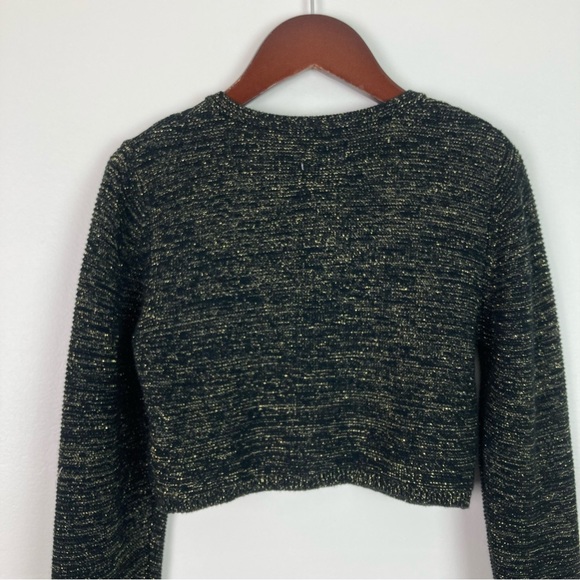 Marmellata Black Metallic Cropped Cardigan Girls 12 - Picture 9 of 10